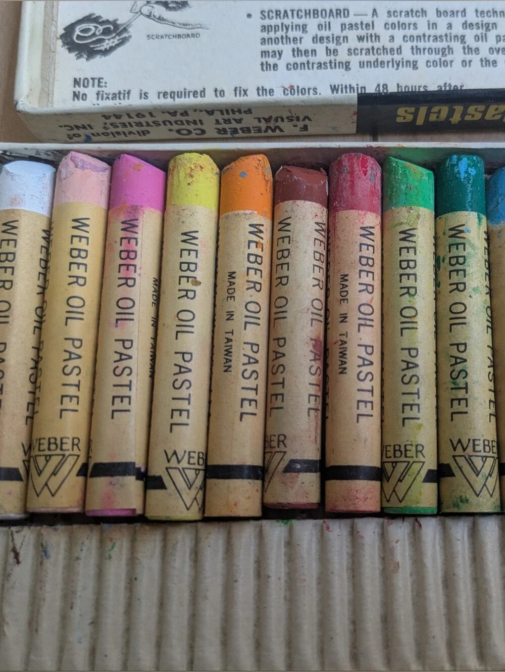 Gently Used Vintage Weber Oil Pastels 12 Colors
